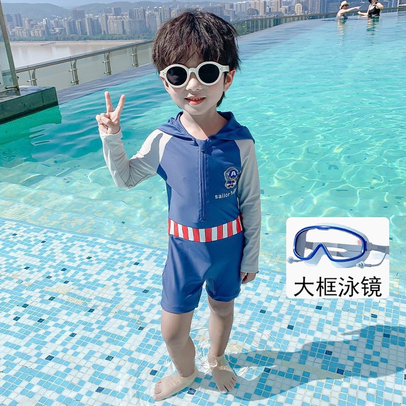 Kidsren'S One-Piece Swimsuit New Boys' Quick-Drying Short-Sleeved Beach Swimsuit For Small And Medium-Sized Boys - Image 1