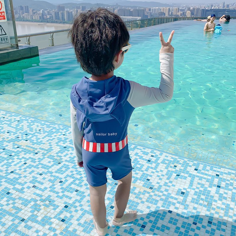 Kidsren'S One-Piece Swimsuit New Boys' Quick-Drying Short-Sleeved Beach Swimsuit For Small And Medium-Sized Boys - Image 4