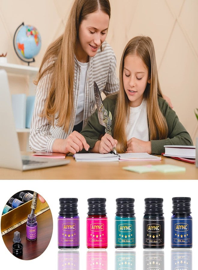 AIYNC Feather Pen, Calligraphy Pen Set - Writing Letters, Diaries, Signatures, Invitations and More (Grey) - Image 3