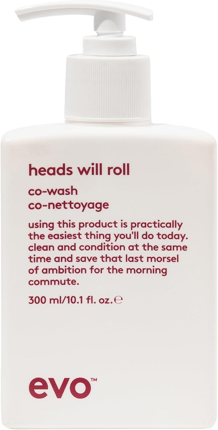 EVO heads will roll cleansing conditioner light foaming cleansing conditioner for wavy curly hair gives suppleness and reduces frizz vegan sulphatefree 300 ml - Image 1