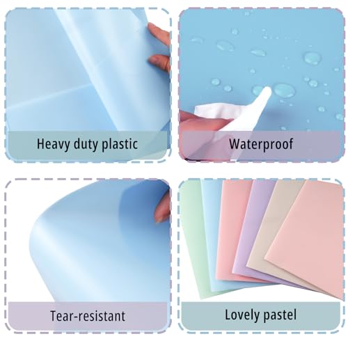 HABGP 12 Pack Colored File Folders with Pockets and Business Card Holder, Pastel Decorative Pocket Folders for Documents, Cute Plastic Folders for Filing Cabinet, School, Office, Resume Portfolio - Image 5