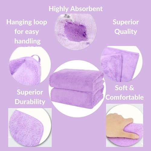 MAXOSHINE Microfiber Towels for Bath Large Size-Super Soft Coral Fleece Bathing Towel with Hook Quick Dry Super Absorbent-Bath Towel for Men and Women-70x140 cm, 350 GSM, Pack of 1 - Image 3