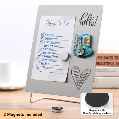 OutFormal Magnetic Bulletin Board with Stand – Small Dry Erase Memo Board – Tabletop Metal Easel for Magnet Display – 10x8 Inches + 2 Magnets - Image 4
