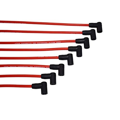 A-Team Performance Red Silicone Spark Plug Wires Set 90 Degree Black Boot for HEI Distributor Ignition Coil Accessories Compatible With Mopar Chrysler Dodge 318 360 8.0mm - Image 3