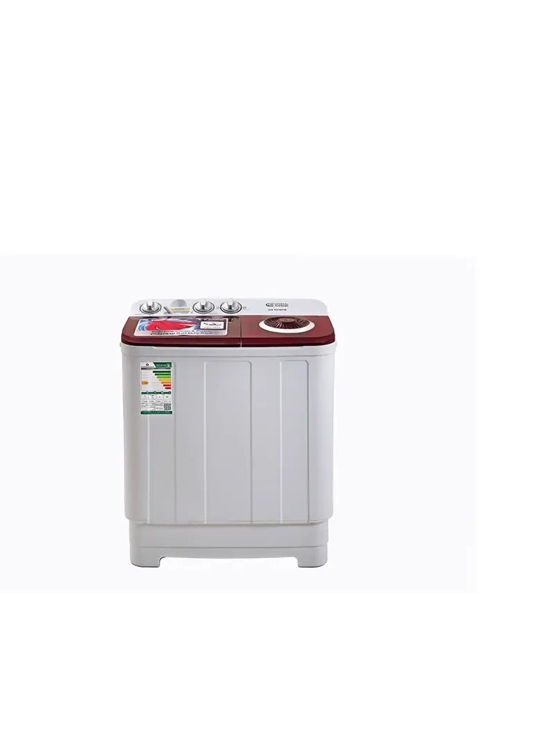 GENERAL SUPREME - General Supreme Washing Machine Twin Tub 5 KG White/Red GSTT50TR - Image 1
