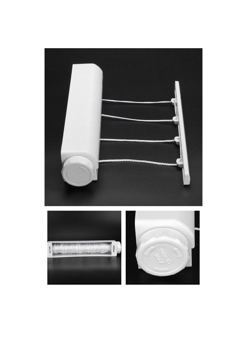 Clothes Drying Rope 4 Clothesline Clothesline Mounted Clothes Invisible Bathroom Drying Wall Retractable Rack Indoor Line  - Image 4