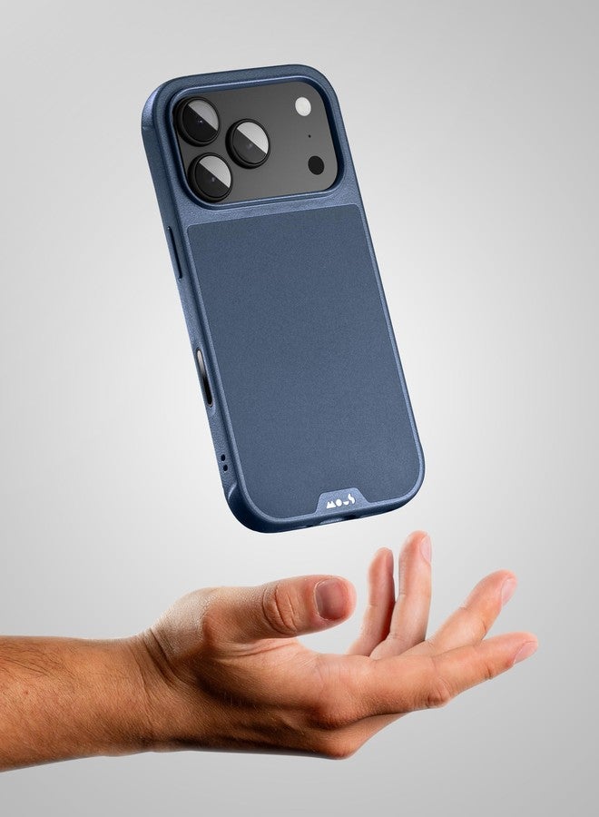 ماوس جراب Mous Limitless لهاتف iPhone 17 Pro بشاشة 6.3 بوصة، متوافق مع MagSafe (غطاء التحكم بالكاميرا)، جراب مغناطيسي واقٍ، مقاوم للصدمات، حماية كاملة للكاميرا، ظهر مقاوم للخدش، لون أزرق داكن - Image 4