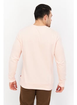Levi's Men Crew Neck Long Sleeve Graphic Print Sweatshirts, Peach  - Image 3