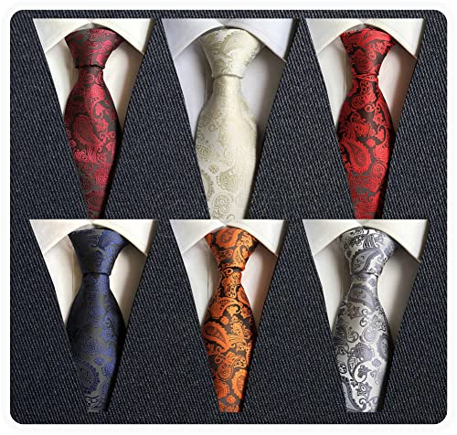 Adulove Men's Necktie Classic Silk Tie Woven Jacquard Neck Ties 6 PCS - Image 1