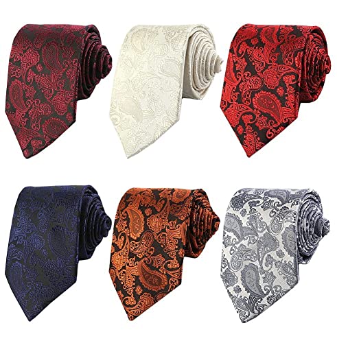 Adulove Men's Necktie Classic Silk Tie Woven Jacquard Neck Ties 6 PCS - Image 2