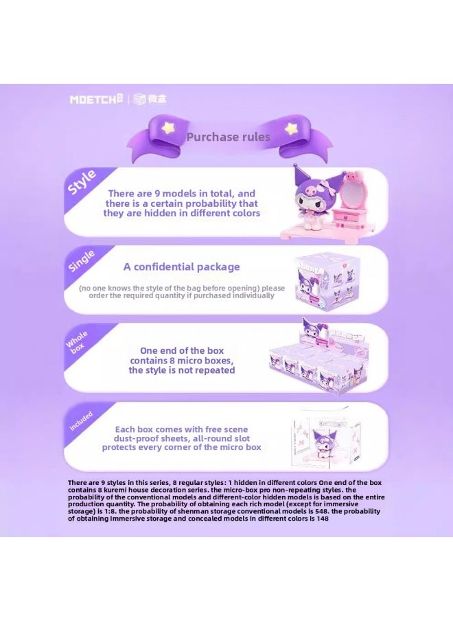ماركة غير محددة سلسلة فساتين Sanrio Cool Kuolomi Home الأصلية من سلسلة Micro Box Pro Trendy Play هدايا محمولة باليد - اللون: سلسلة Treasure Night Market Series Micro Box Max (يرجى أخذ 8 قطع للصندوق بأكمله)  - Image 5