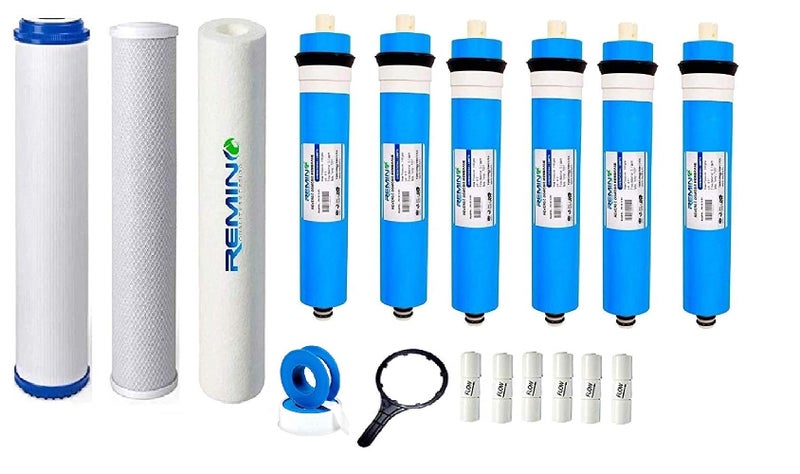 Remino 100 LPH RO Water Purifier Filter Replacement Service Kit with Membrane 100 Litre per hour - Image 1
