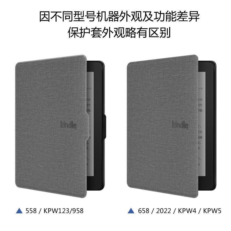 Kindle2024 Protective Case Paperwhite543 Linen Fabric Leather Case Youth Version 558 Protective Case - Image 4