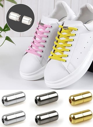 3 Pairs Metal Magnetic No Tie Shoelace Lock Tieless Shoelace Buckle Clips for Kids Adults Sneakers