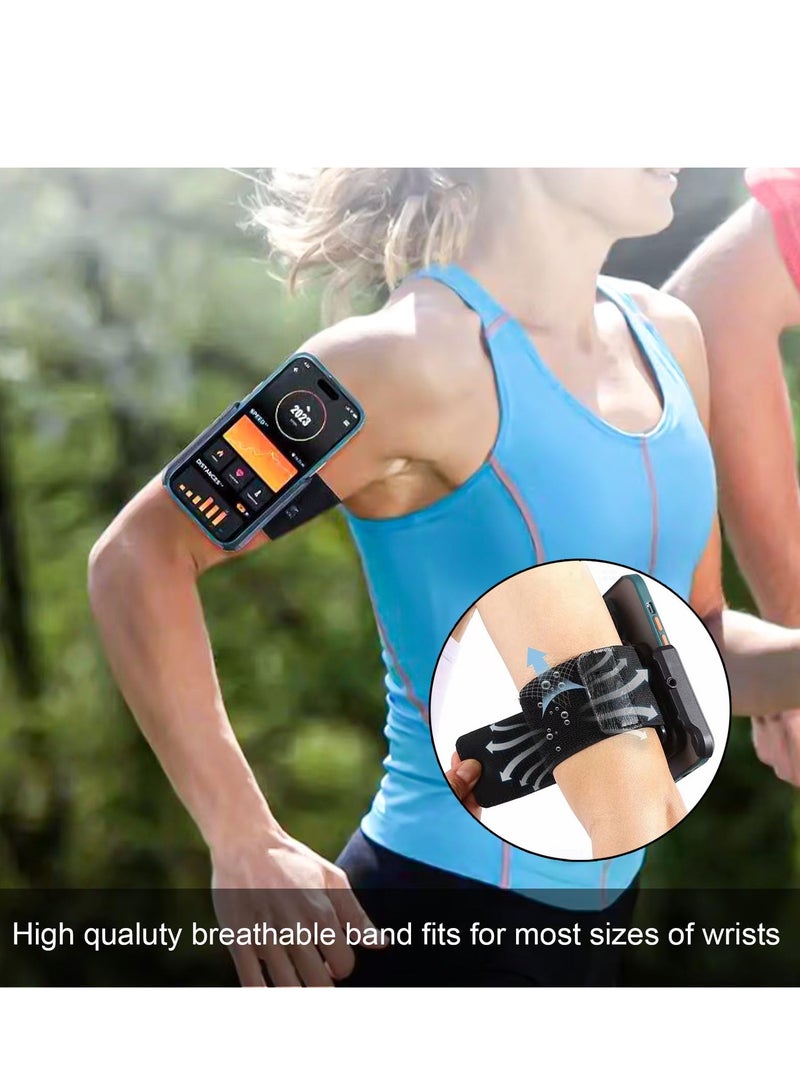 Wristband Phone Holder, 360° Rotation & Detachable Sports Armband Cell Phone Holder, Hands-Free Phone Accessories Holder for Selfies Videos Live Broadcast Hiking Biking Walking（Suitable for Most 4.0'' to 7.0'' Smartphones）  - Image 5