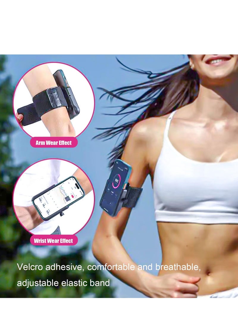 Wristband Phone Holder, 360° Rotation & Detachable Sports Armband Cell Phone Holder, Hands-Free Phone Accessories Holder for Selfies Videos Live Broadcast Hiking Biking Walking（Suitable for Most 4.0'' to 7.0'' Smartphones）  - Image 2