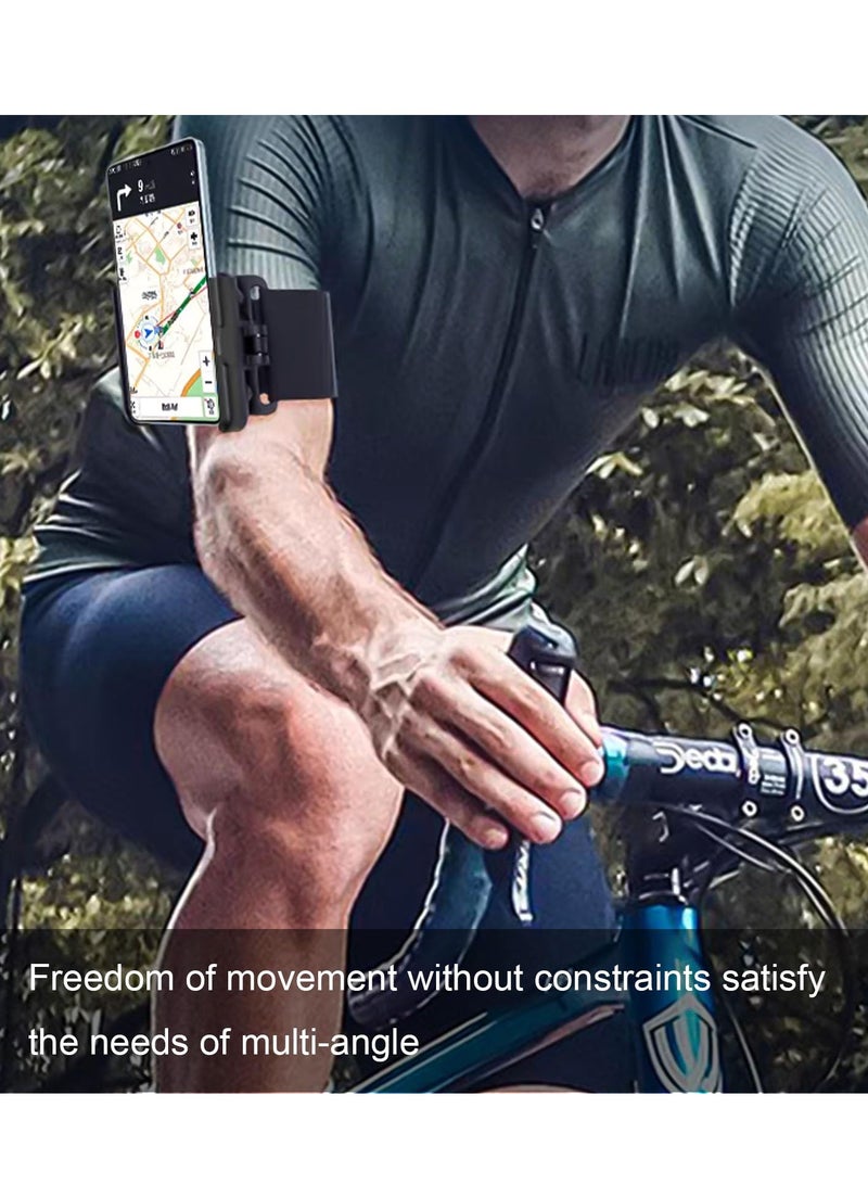 Wristband Phone Holder, 360° Rotation & Detachable Sports Armband Cell Phone Holder, Hands-Free Phone Accessories Holder for Selfies Videos Live Broadcast Hiking Biking Walking（Suitable for Most 4.0'' to 7.0'' Smartphones）  - Image 4