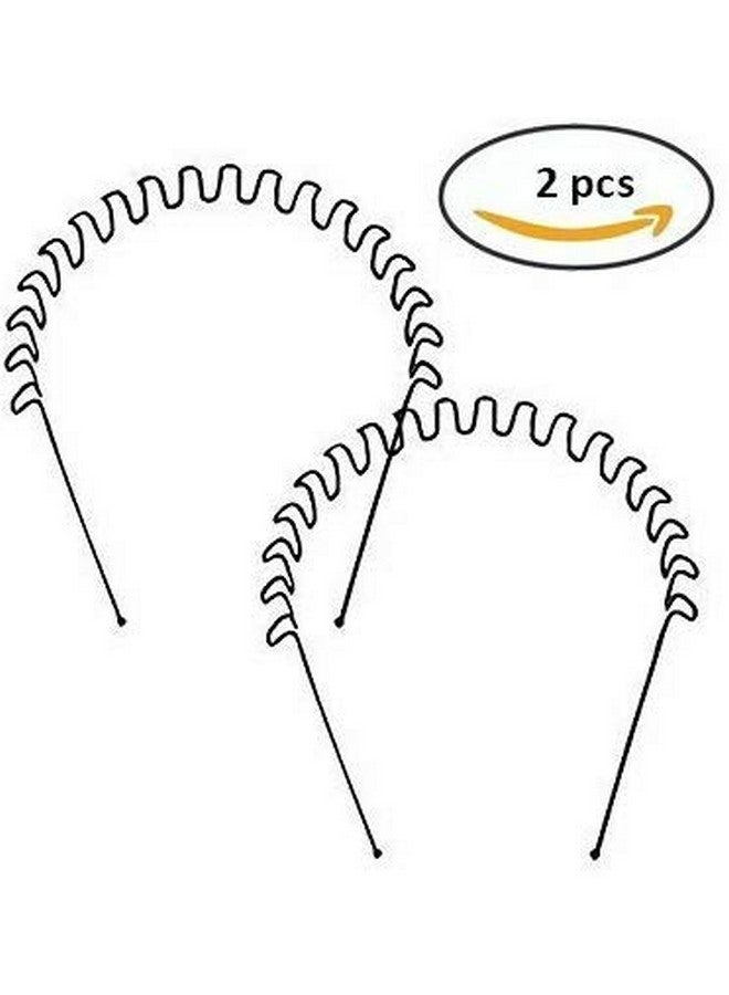 CHANDERKASH Set of 2 2pcs Black Metal Headbands with Wavy Spring Design - Non-Slip, Durable Hair Accessories for Outdoor Sports & Fashionable Look, Versatile Hairband - Image 3