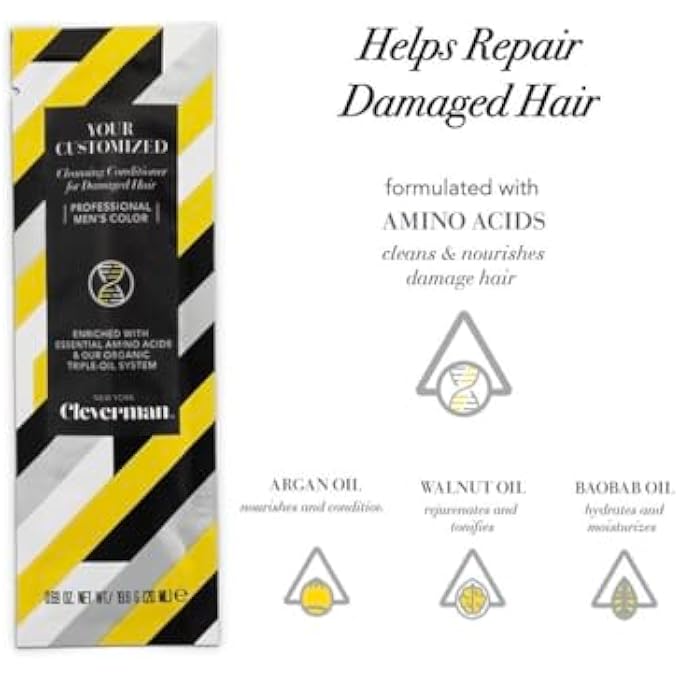 CLEVERMAN MEN'S CLEANSING CONDITIONER FOR DAMAGED HAIR, 20ML (SAMPLE SIZE) - Image 3