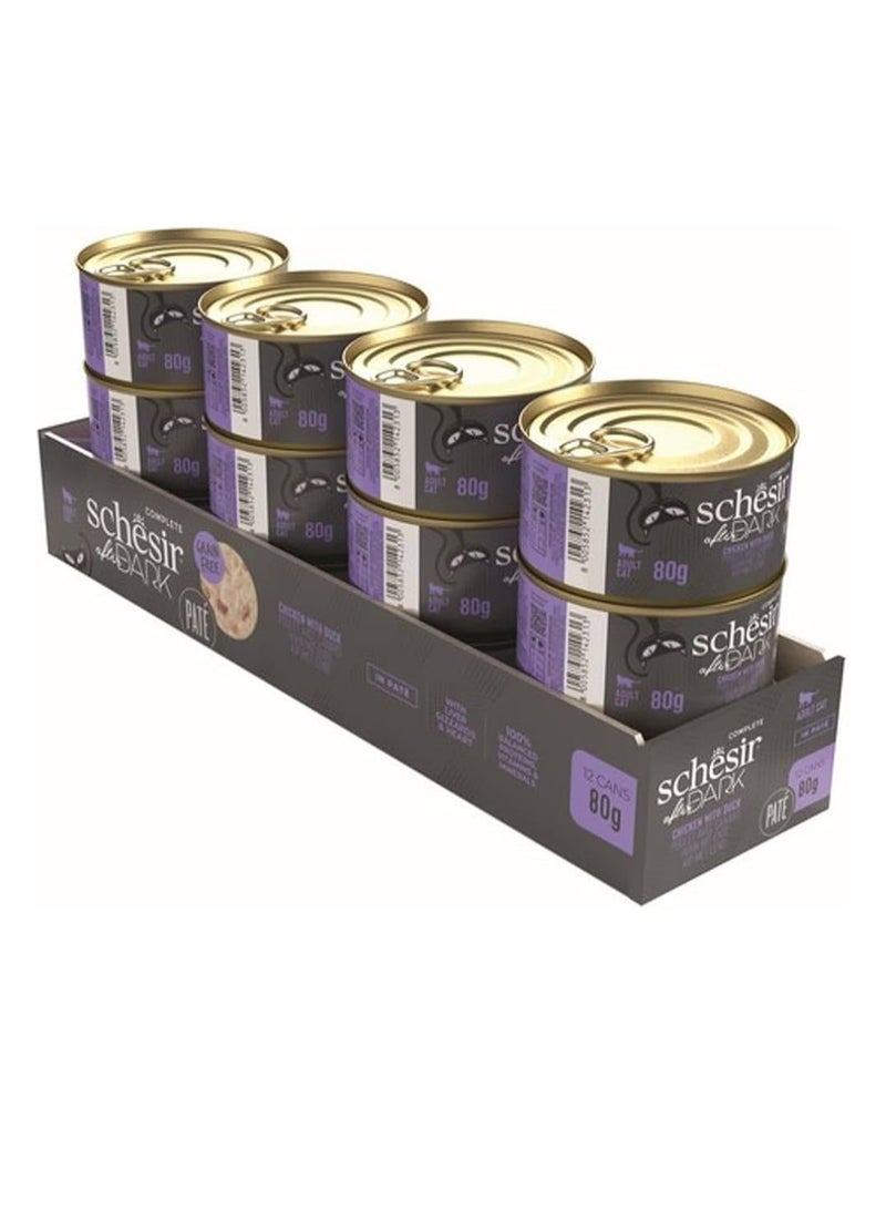 شيسر شيزر أفتر دارك باتيه للقطط - دجاج مع بط 80 جم (12 علبة)