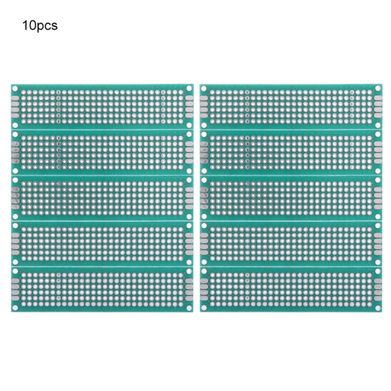Breadboard: 10pcs 2X8cm Fiberglass Board - Tinned Surface For Easy Soldering Anti-Aging Corrosion Resistant Standard 2.54mm Hole Pitch For Electrical Experiment Electronic Factory - Image 1