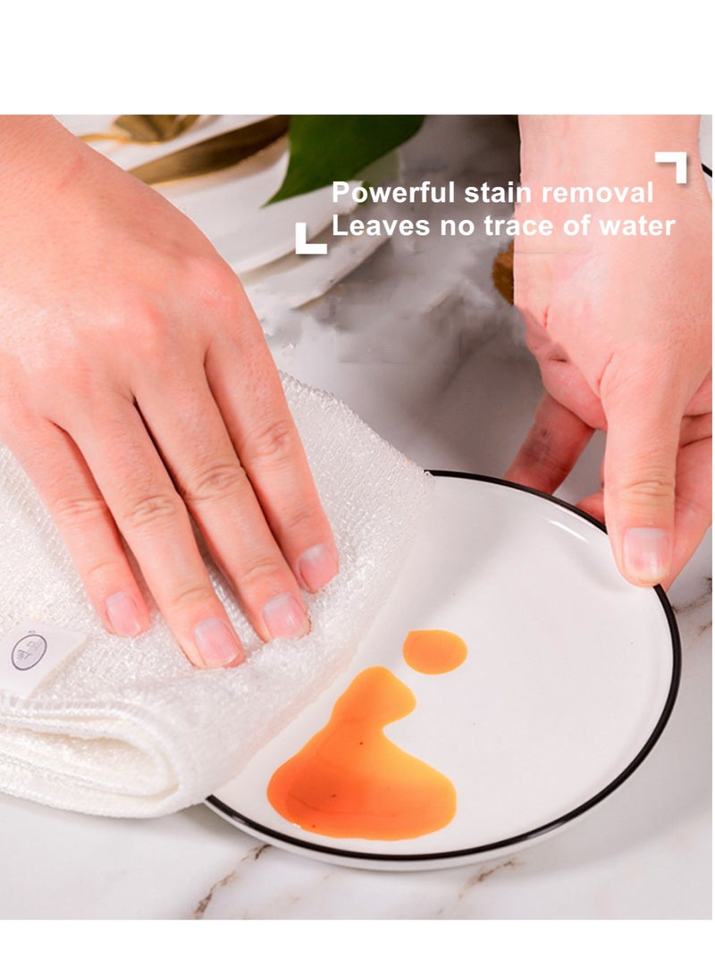 4 Packs of household bamboo fiber dishwashing cloths, kitchen cleaning towels, water-absorbing and degreasing double-layer thickened scouring pads, cleaning cloths, 2 pieces 18*23cm, 2 pieces 27*30cm  - Image 4