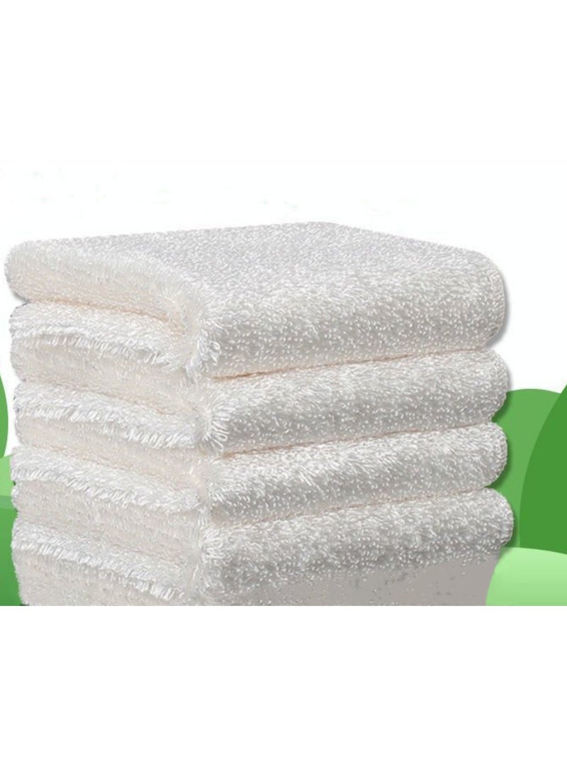 Super soft and quick-drying napkins (4 pack) for household bamboo fiber dishwashing cloths, kitchen cleaning towels, strong water absorption and degreasing, double-layer thickened, 2 pieces (18*23cm) + 2 pieces (27*30cm) - Image 1