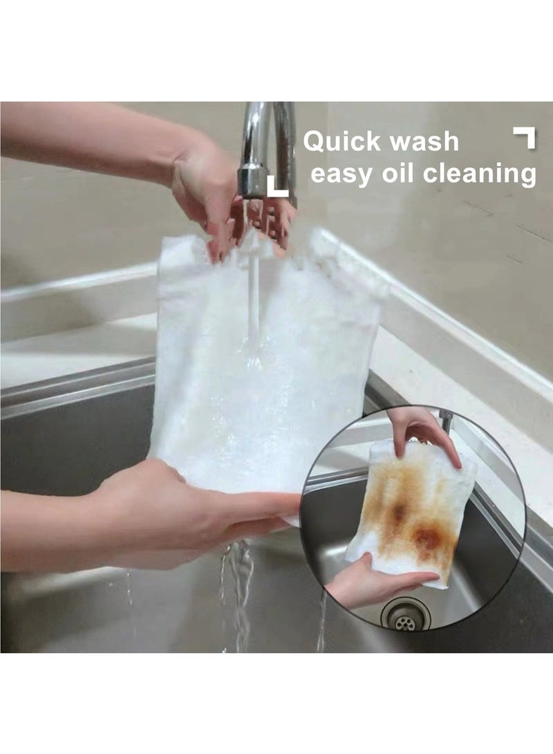 Super soft and quick-drying napkins (4 pack) for household bamboo fiber dishwashing cloths, kitchen cleaning towels, strong water absorption and degreasing, double-layer thickened, 2 pieces (18*23cm) + 2 pieces (27*30cm) - Image 4