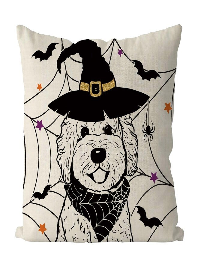 GAGEC Halloween Pillow Covers 18x18 Inch Golden Doodle Throw Pillow Covers Holiday Farmhouse Pillowcase Dog Couch Cushion Case for Indoor Outdoor Home Sofa Decor - Image 1