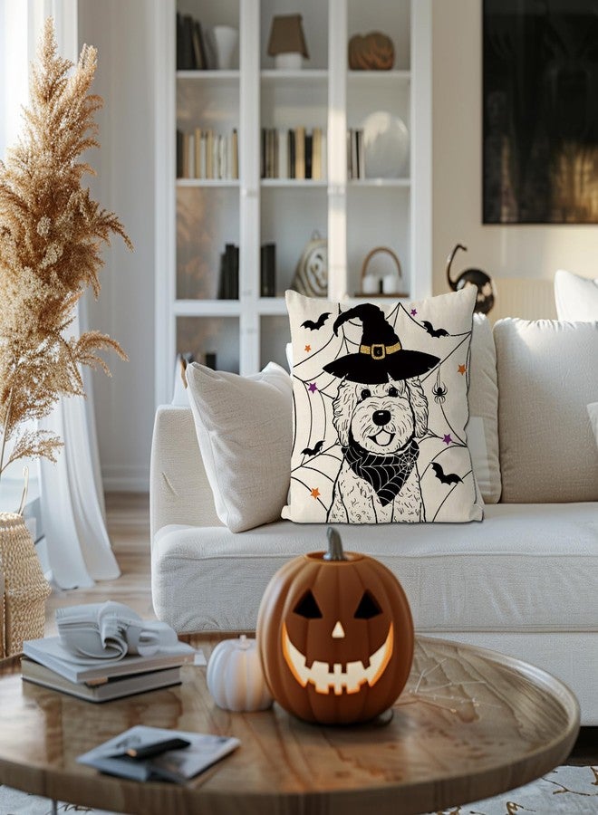 GAGEC Halloween Pillow Covers 18x18 Inch Golden Doodle Throw Pillow Covers Holiday Farmhouse Pillowcase Dog Couch Cushion Case for Indoor Outdoor Home Sofa Decor - Image 5