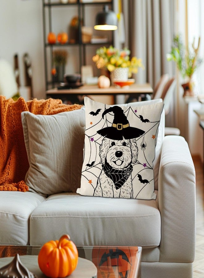 GAGEC Halloween Pillow Covers 18x18 Inch Golden Doodle Throw Pillow Covers Holiday Farmhouse Pillowcase Dog Couch Cushion Case for Indoor Outdoor Home Sofa Decor - Image 4