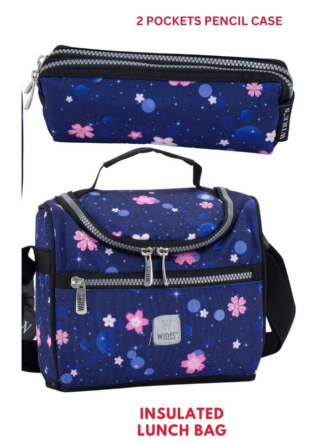 Wires 3 Piece Kids School Trolley Bag laptop compartment 8 Wheels With Lunch bag u0026 Pencil Case - Image 5