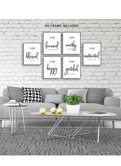 Generic Draw Core, Wall Art - Motivational - Office & Bedroom Decor - Positive Quotes & Sayings - Daily Affirmations for Men, Women & Kids - Black & White Poster Prints, Set of 6  - Image 3