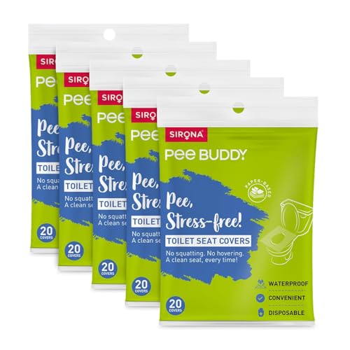 PEE BUDDY Disposable Toilet Seat Covers - 20 Sheets (Pack of 5)| No Direct Contact with Unhygienic Seats | Easy To Dispose | Nature Friendly | Must Have For Women and Men - Image 1