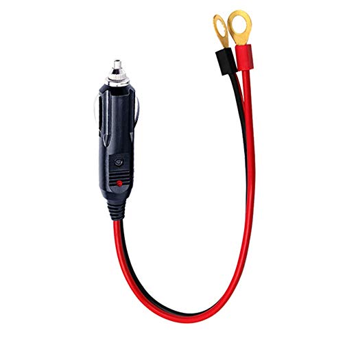 SPARKEL 12V Car Cigarette Lighter Power Connection Cigarette Socket Male Adapter With Wire&Ring Terminals,Red - Image 4