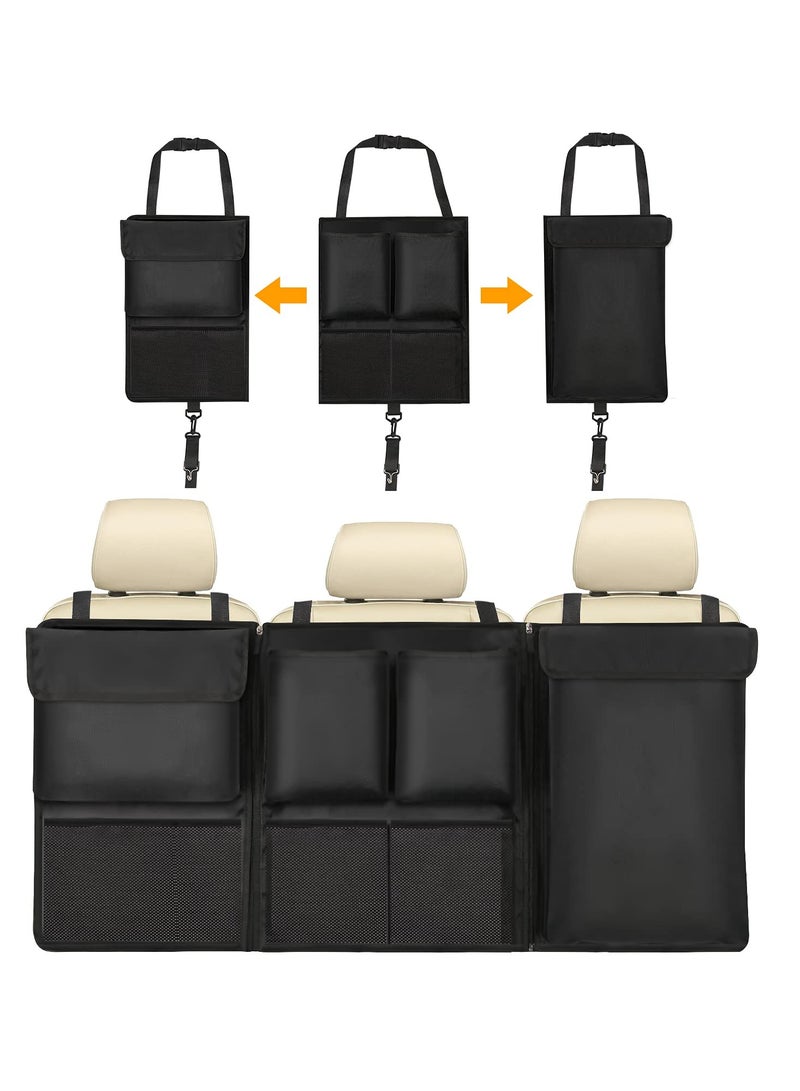 Excefore Car Boot Organiser, Car Trunk Tidy Organiser Bag, Detachable MultiPocket Car Organiser Seat Back Protectors with Zipper, Water-Proof Durable Foldable Children's Travel Storage Bag, 101x46cm - Image 1