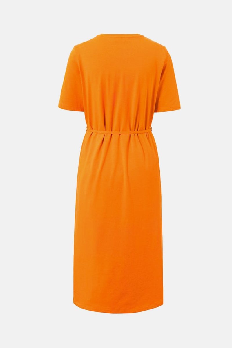 Tchibo Women Plain Bodycon Midi Dress, Orange - Image 3