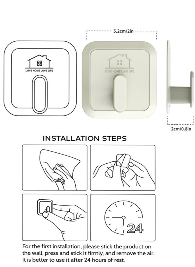 Generic Self Adhesive Hooks, 4pcs Adhesive Towel Hooks Heavy Sticky Hooks Waterproof Shower Wall Hooks Cute Wall Hangers Without Nails for Bathroom, Kitchen, Office, Closet, Glass  - Image 2