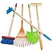 CHEERBANK Kids Garden Tools Outdoor Toys Shovel for Digging Sand KidSized Rake 5PCS 276 Inch Long Gardening Tools for Boys Girls Age 3 and up Gifts - Image 3