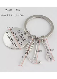 Goolsky Men's Keychain, Jewelry Gift, Key Ring, Pendant, If Dad Can't Fix It, No One Can Hand Tools, Father's Day  - Image 2