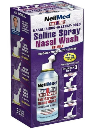 NeilMed Neil Med NASA Mist Multi Purpose Saline Spray All in One, 6 Fl Oz (Pack of 6) 