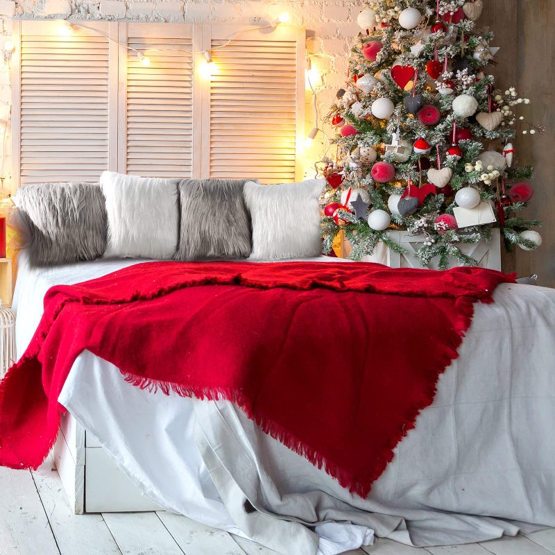 ايرينير Irenare 4 Pack Faux Fur Throw Cover Cover Coushion Cover Square Cover Fuzzy Case Case Discorative Pillowcase for Sofa Couch Chair Bed 16 × 16 Inch (Ray White) - Image 5