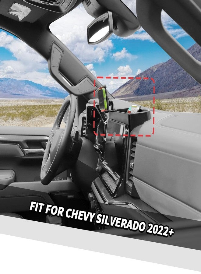 Jimen Phone Holder Fit for Chevrolet Silverado 2022-2025, Center Console Dashboard Tray with Cell Phone Mount - Image 2