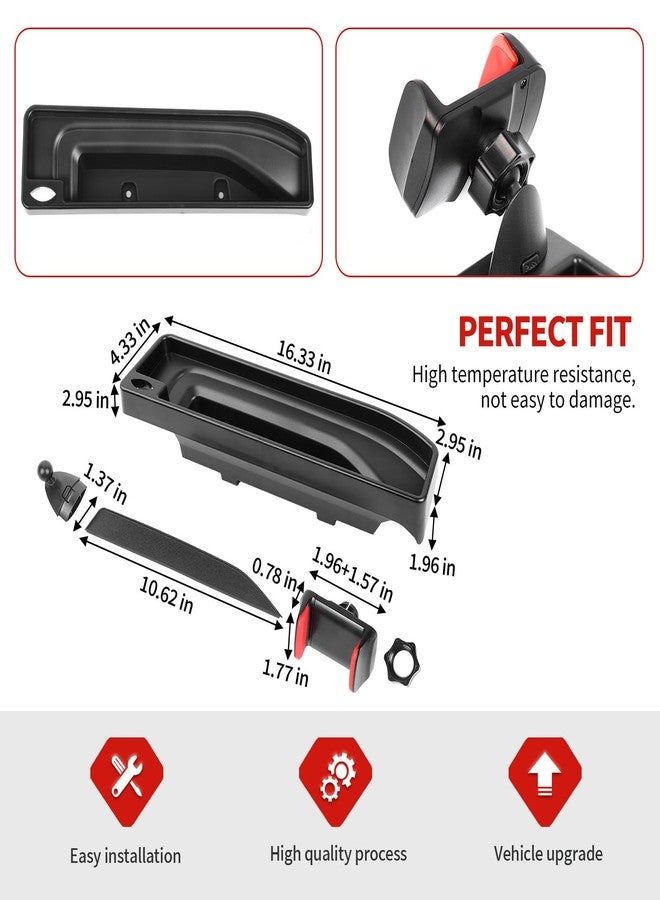 Jimen Phone Holder Fit for Chevrolet Silverado 2022-2025, Center Console Dashboard Tray with Cell Phone Mount - Image 3