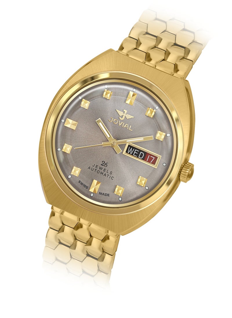 Jovial Men's Fashion Stainless Steel watch, 37mm, Grey  - Image 2