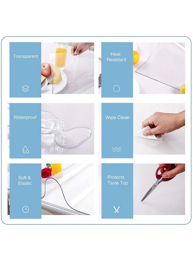 ETECHMART 40 X 96 Inch Clear Table Cover Protector 1.5Mm Thick Custom Pvc Table Cover Tablecloth Plastic Desk Pad Mat Waterproof Vinyl Table Top Protector For Kitchen Coffee Table Writing Desk  - Image 5