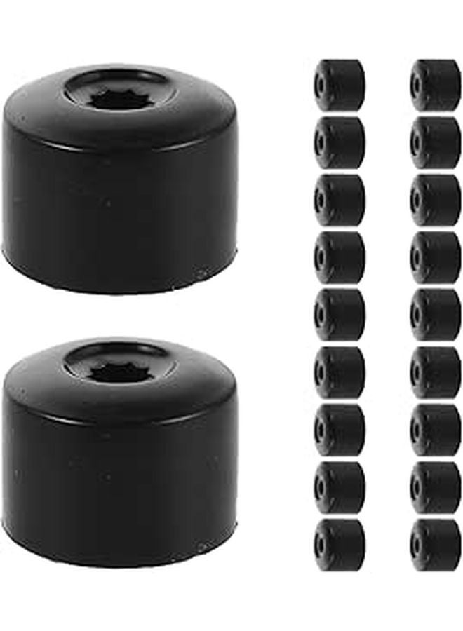 20pcs 17mm Plastic Wheel Lug Nut Covers Black Protective Dust Caps for Car Tire Bolt Hub - Image 1