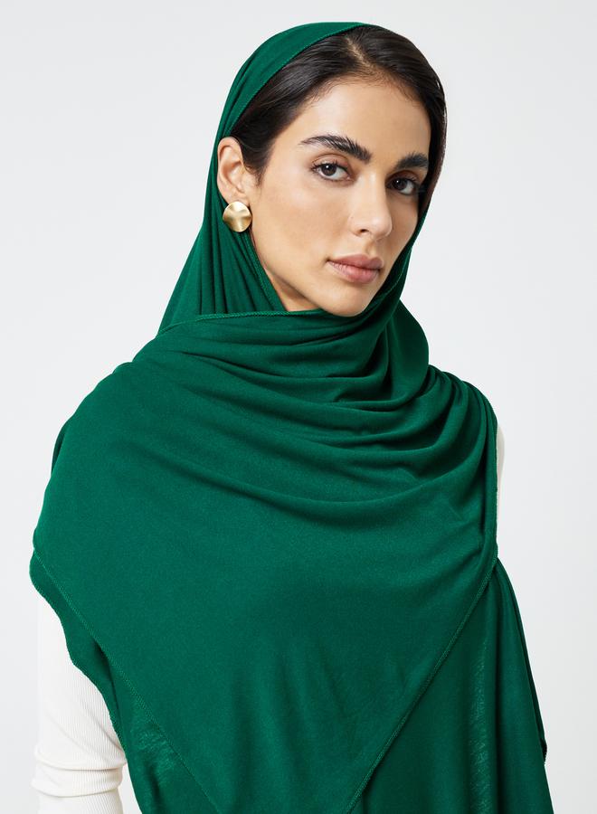Take Two Dark Green Solid Hijab - Image 1