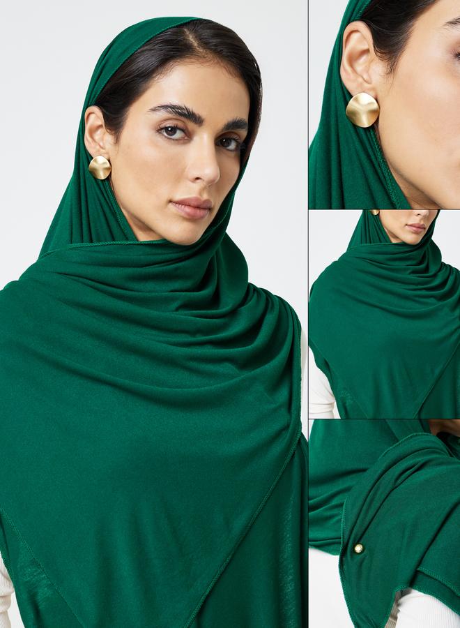 Take Two Dark Green Solid Hijab - Image 2
