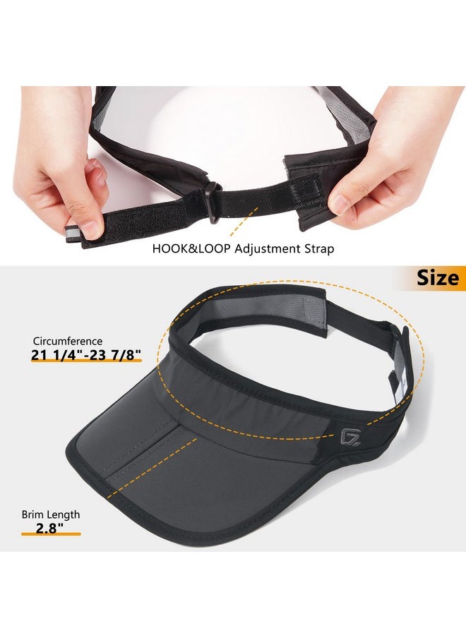 GADIEMKENSD - Sun Visors Hats For Womens Mens Beach Hat Accessories Summer Straw Sunhat Fashion Foldable Wide Brim Sombreros Para Mujer Para Ponytail Caps Uv Protection For Running Hiking Football Golf Grey Black - Image 1